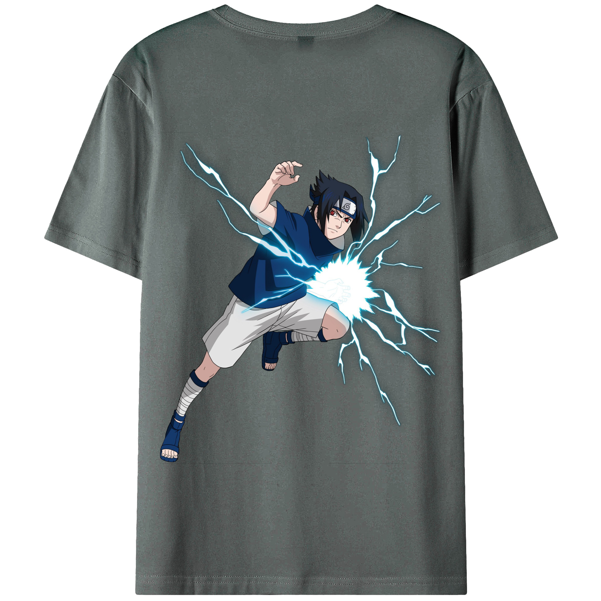 （画像用） NARUTO -ナルト- うちは サスケ Uchiha Sasuke 綿100％半袖Tシャツ（背面プリント）